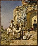 Edwin Lord Weeks Old Blue Tiled Mosque Outside of Delhi India France oil painting artist
